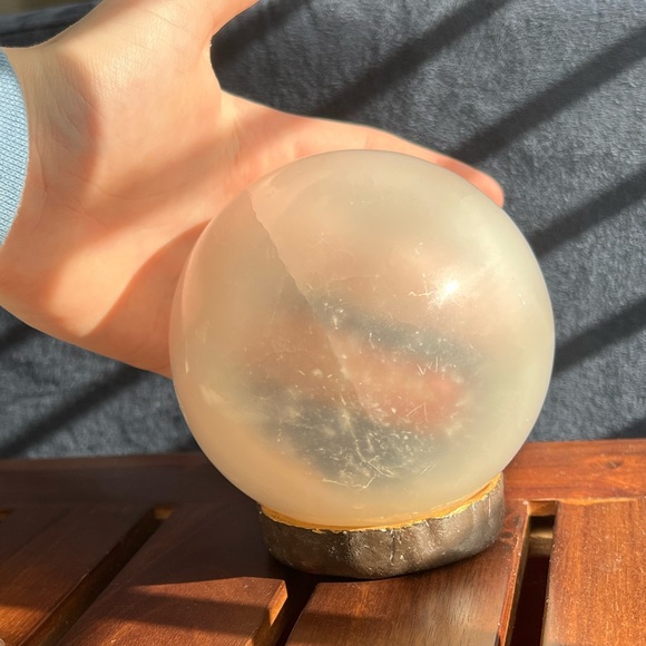 genuine Selenite Crystal Ball - Picture 4 of 4